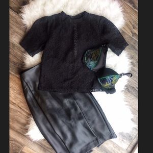 Tildon Black Lace Crop Top
